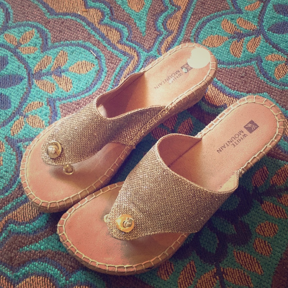 Gold sparkle sandals